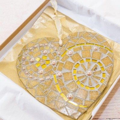 golden wedding heart