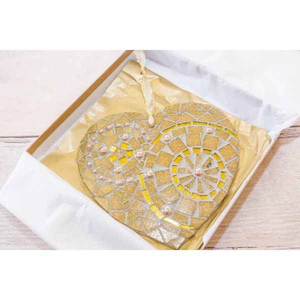 golden wedding heart